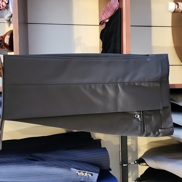 Azure Slim-Fit White Jacket with Black Pants - One Button Shawl - Picture 6 of 6